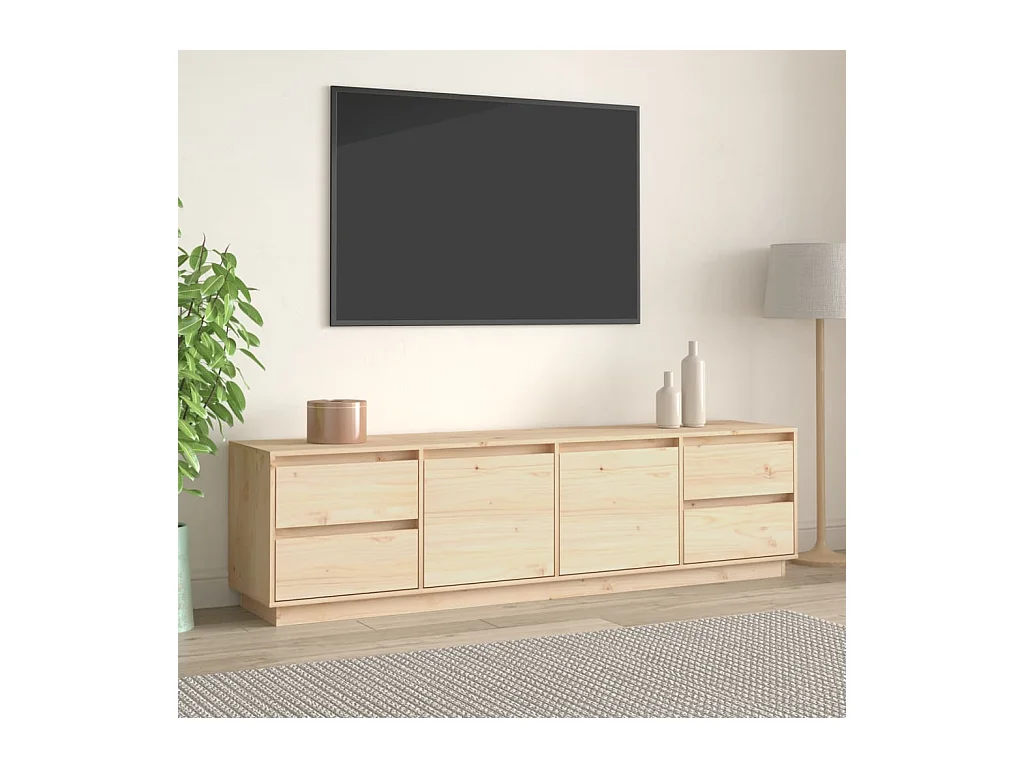 Mueble de TV de madera maciza de pino 176x37x47,5 cm