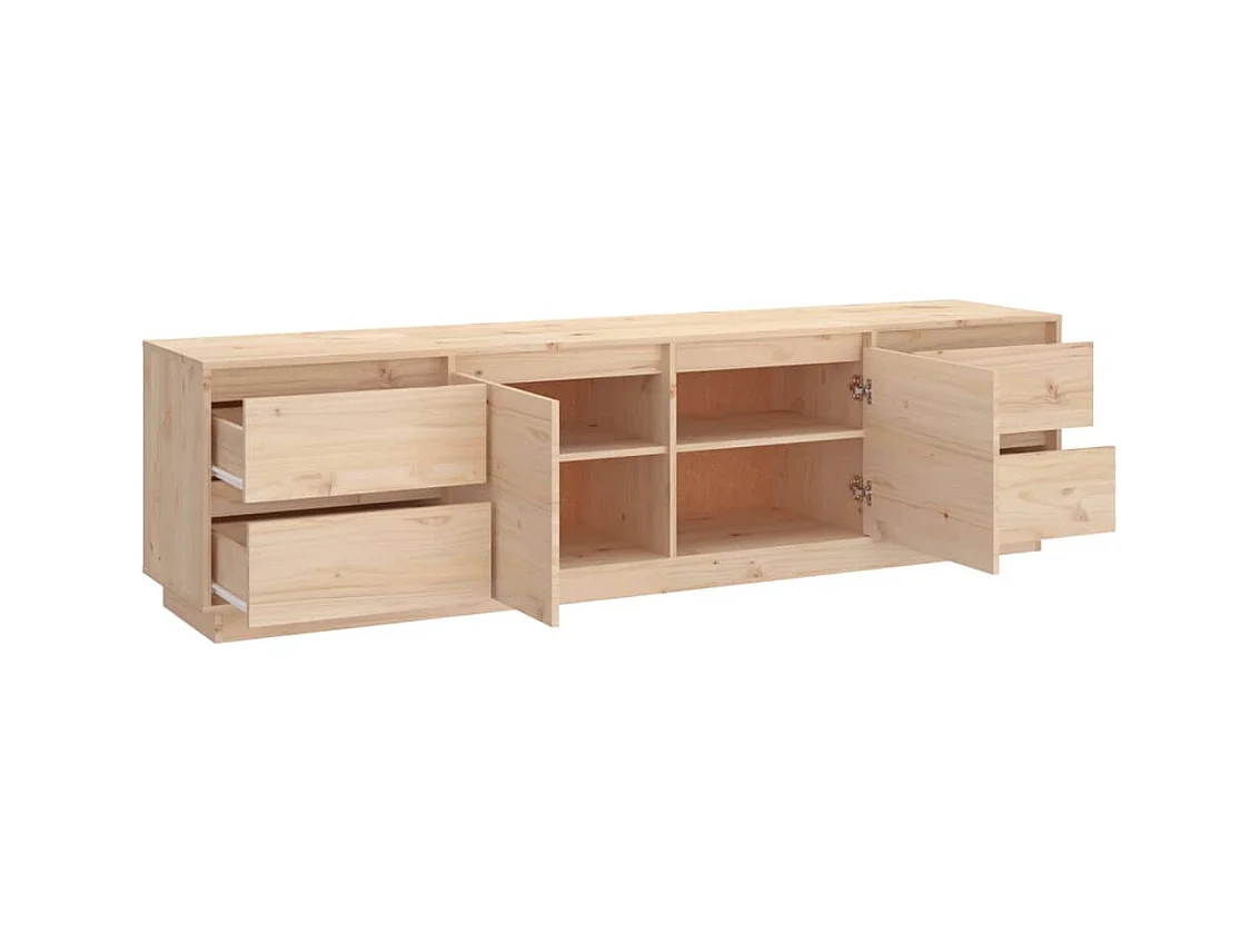 Mueble de TV de madera maciza de pino 176x37x47,5 cm