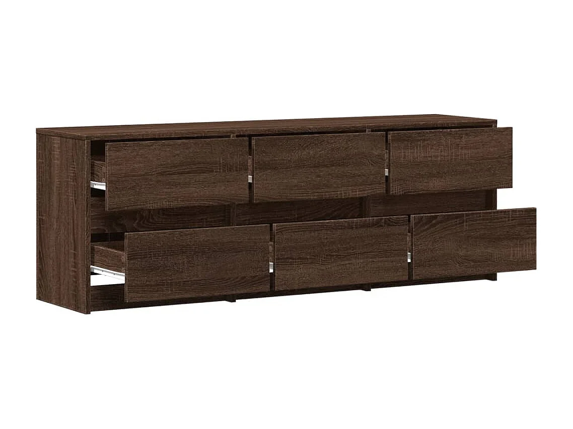 Móvel de TV com luzes LED derivados madeira carvalho castanho