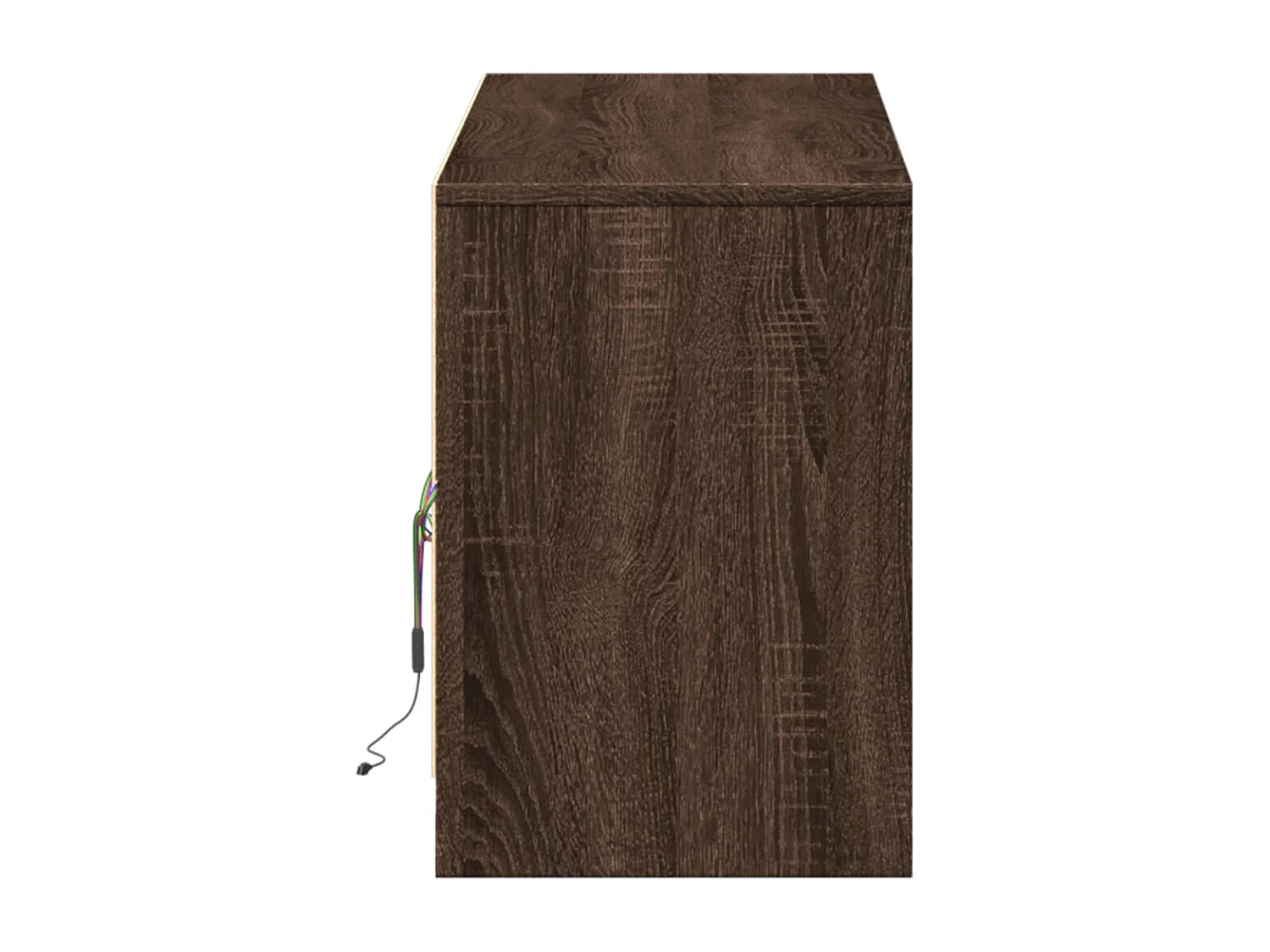 Móvel de TV com luzes LED derivados madeira carvalho castanho