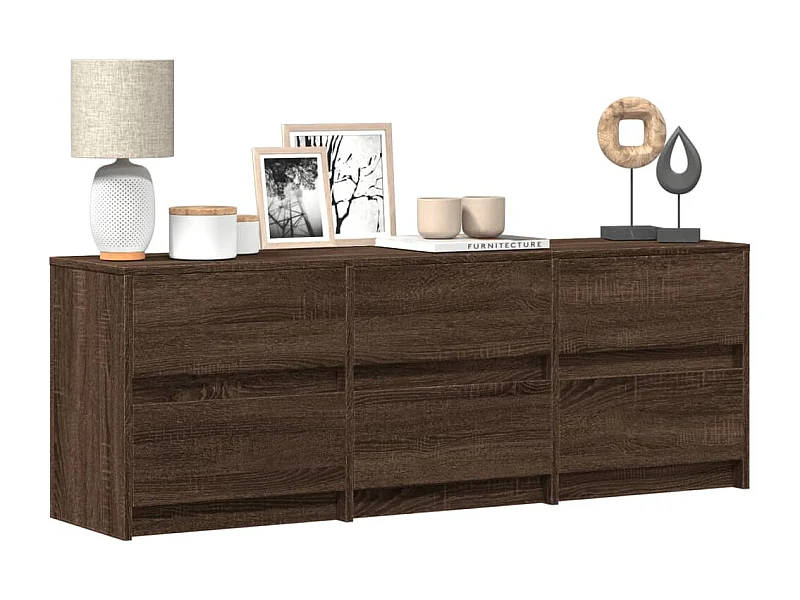 Móvel de TV com luzes LED derivados madeira carvalho castanho