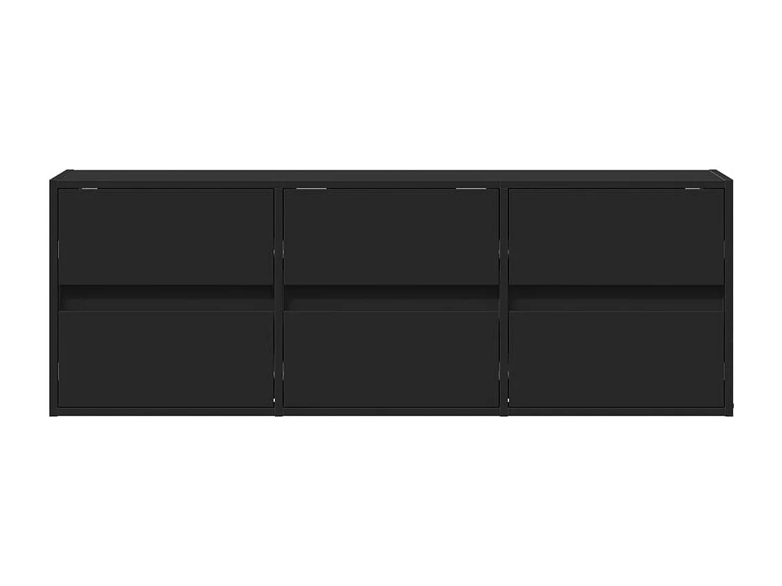 Mobile TV a Parete con Luci LED Nero 130x31x45 cm