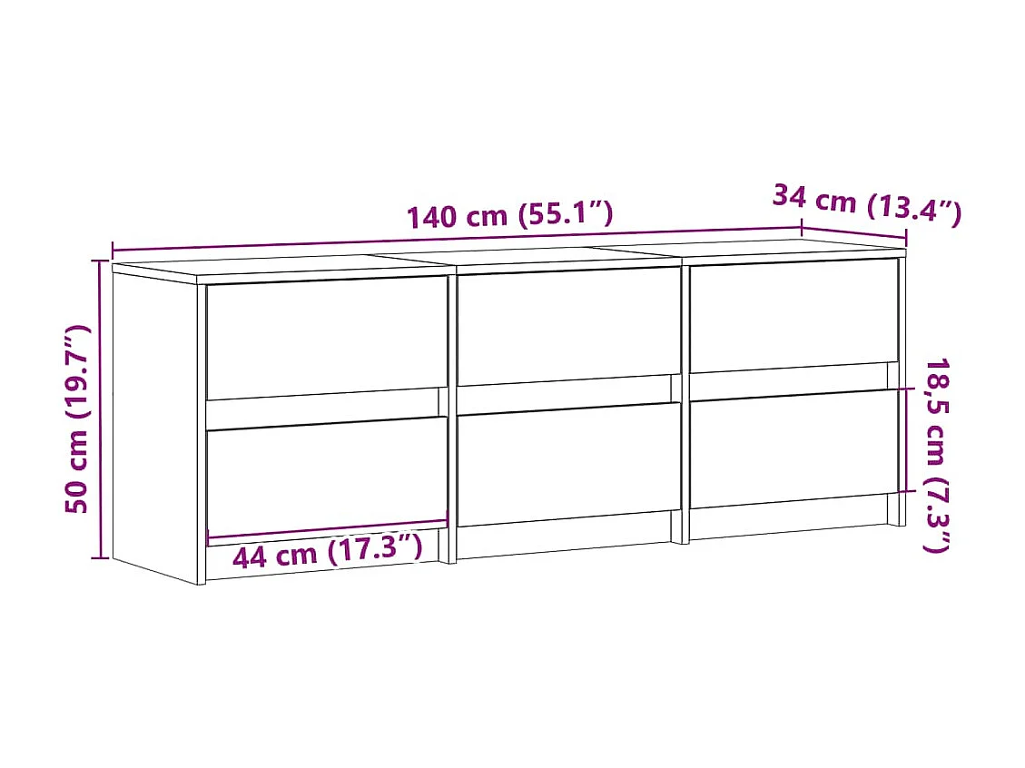 Mobile Porta TV con LED Grigio Cemento 140x34x50cm Truciolato
