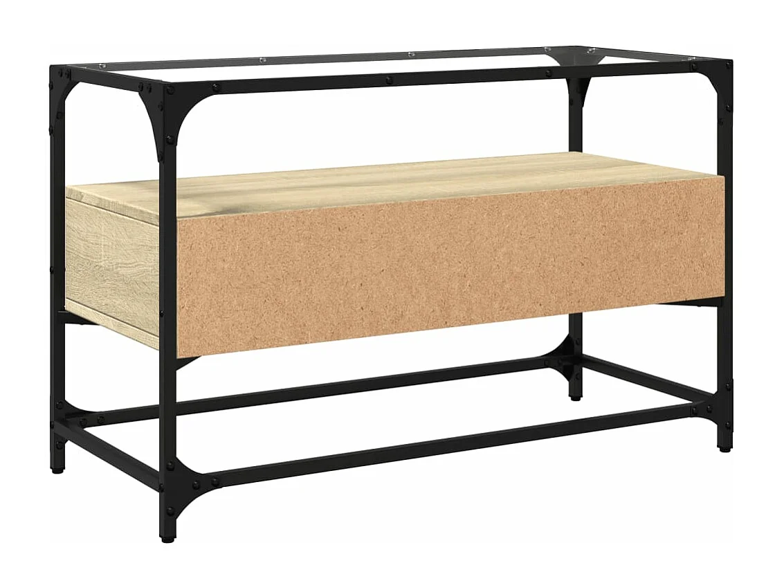 Mobile TV Piano Vetro Rovere Sonoma 80x35x51 Legno Multistrato