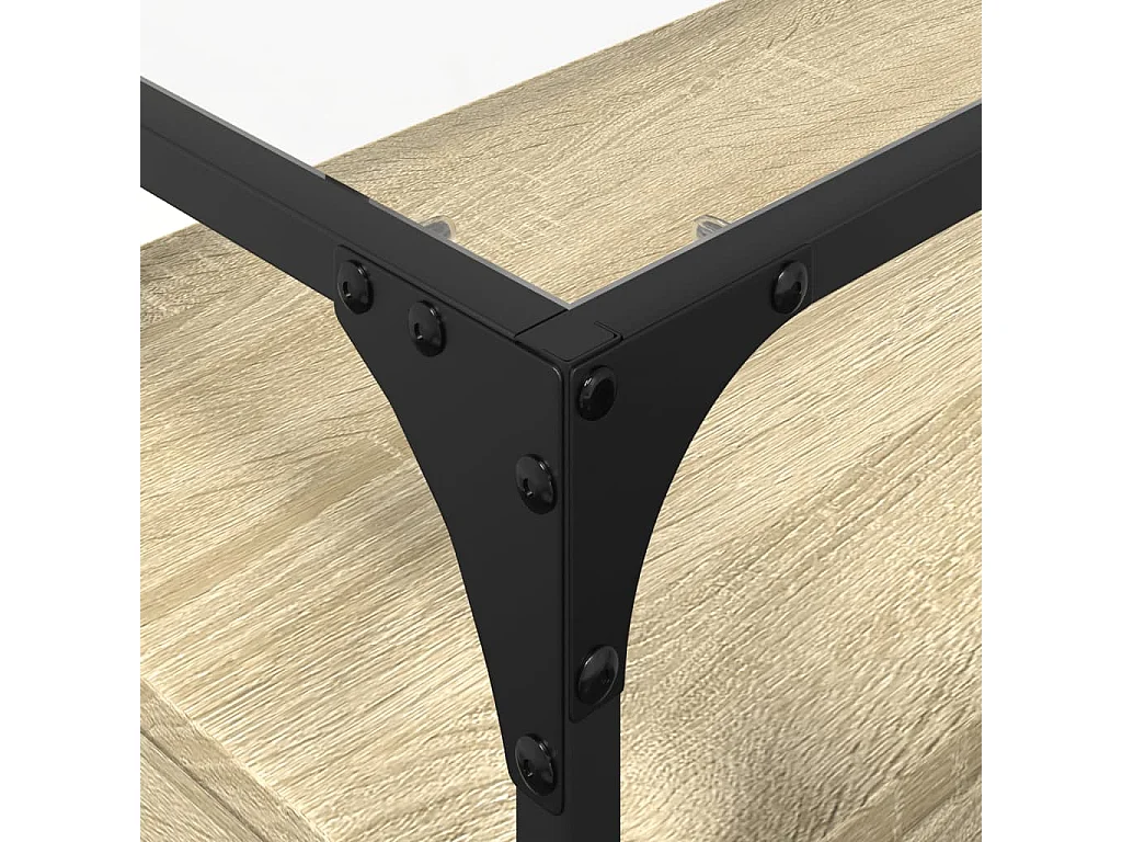 Mobile TV Piano Vetro Rovere Sonoma 80x35x51 Legno Multistrato