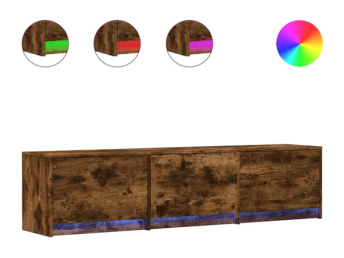 TV-Schrank mit LED-Beleuchtung Räuchereiche 165x34x40 cm