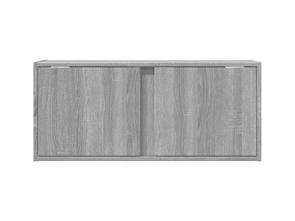 Meuble TV mural avec lumières LED sonoma gris 80x31x35 cm