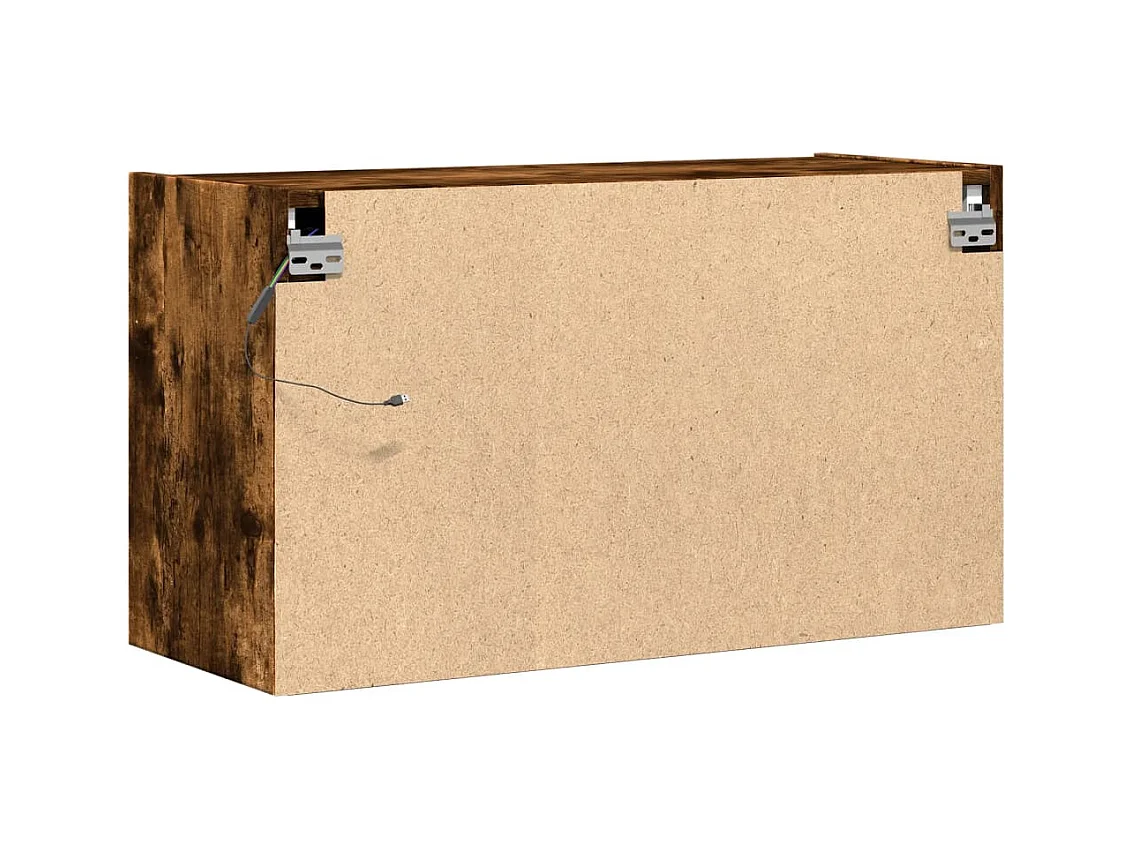 Tv-wandmeubel met LED-verlichting 80x31x45 cm gerookt eiken