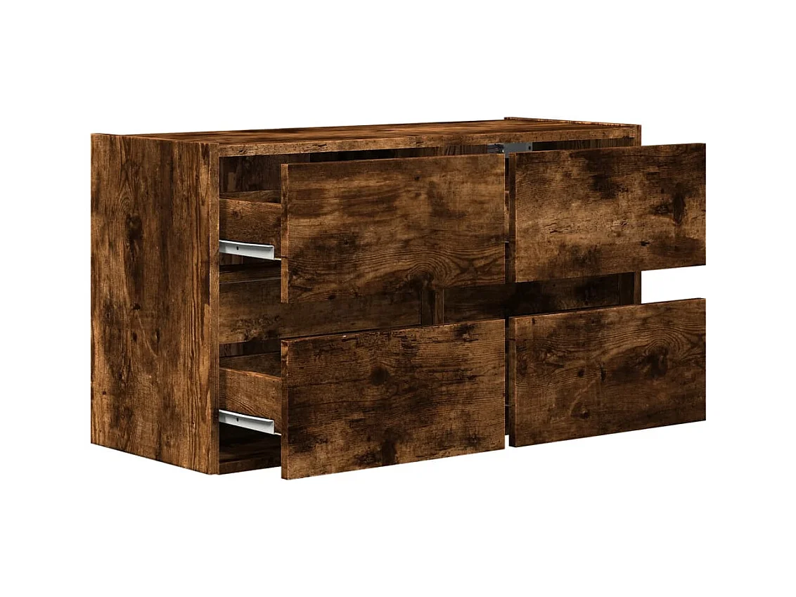 Tv-wandmeubel met LED-verlichting 80x31x45 cm gerookt eiken