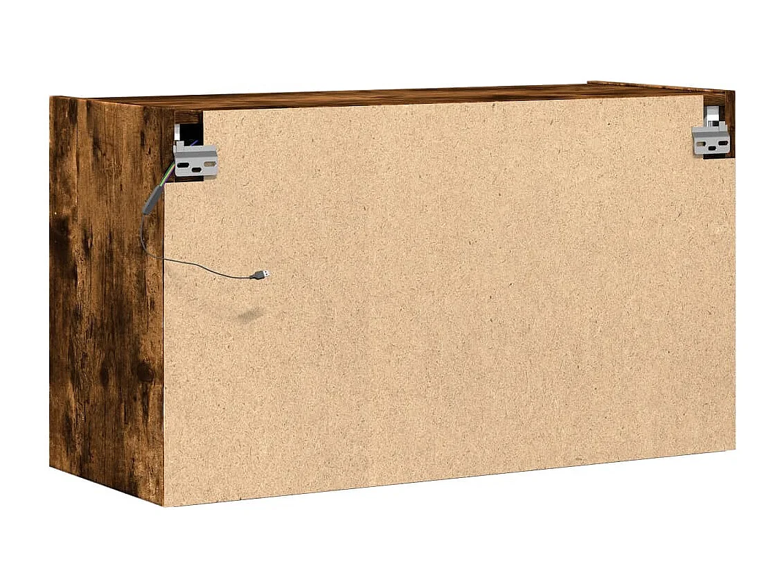 Tv-wandmeubel met LED-verlichting 80x31x45 cm gerookt eiken