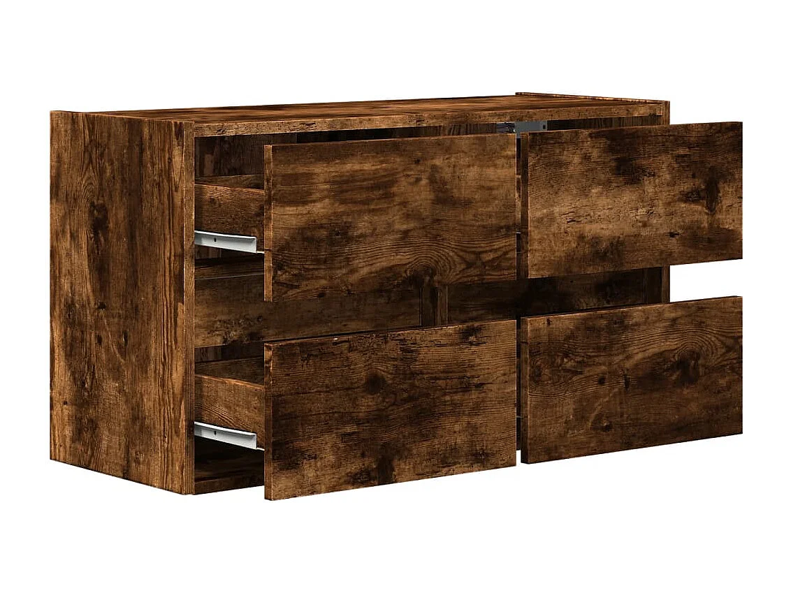 Tv-wandmeubel met LED-verlichting 80x31x45 cm gerookt eiken