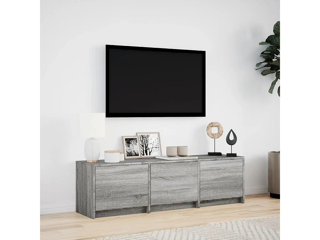 Mueble de TV madera ingeniería gris Sonoma 140x34x40 cm