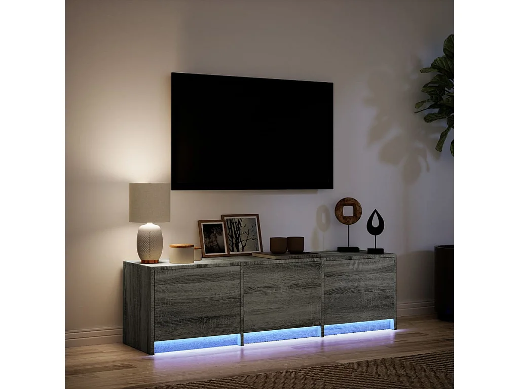 Mueble de TV madera ingeniería gris Sonoma 140x34x40 cm