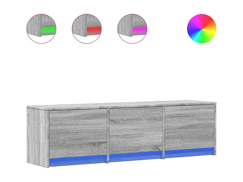Meuble TV avec LED sonoma gris 140x34x40 cm bois d'ingénierie
