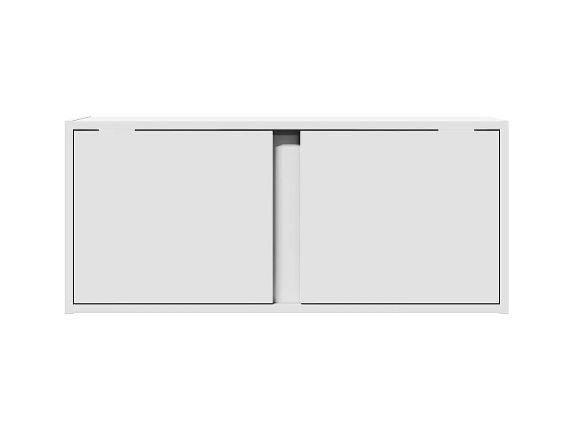 Meuble TV mural avec lumières LED blanc 80x31x35 cm