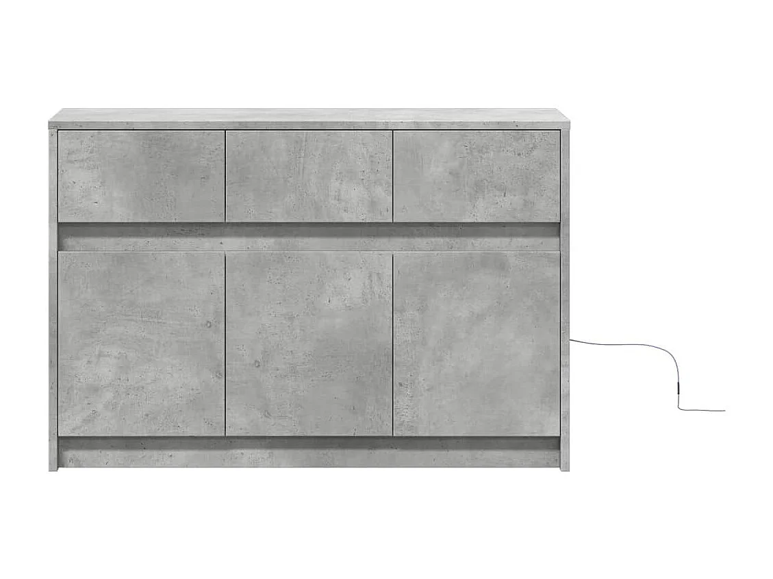 Meuble TV avec LED gris béton 91x34x61 cm bois d'ingénierie