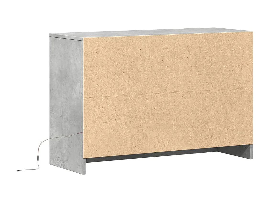 Meuble TV avec LED gris béton 91x34x61 cm bois d'ingénierie