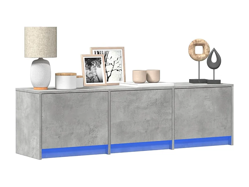 TV-Schrank LED Betongrau 140x34x40 cm Holzwerkstoff