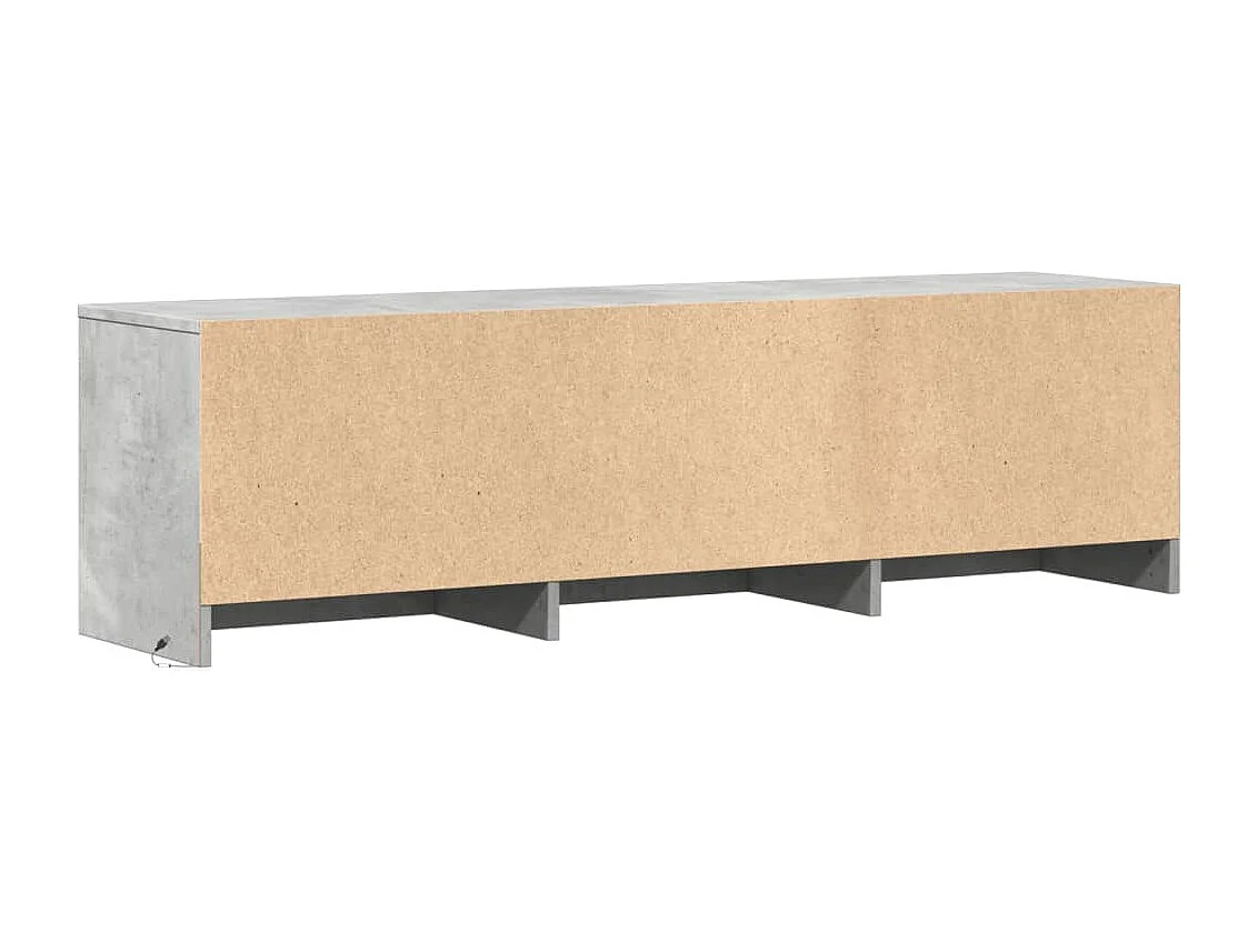 Meuble TV avec LED gris béton 140x34x40 cm bois d'ingénierie