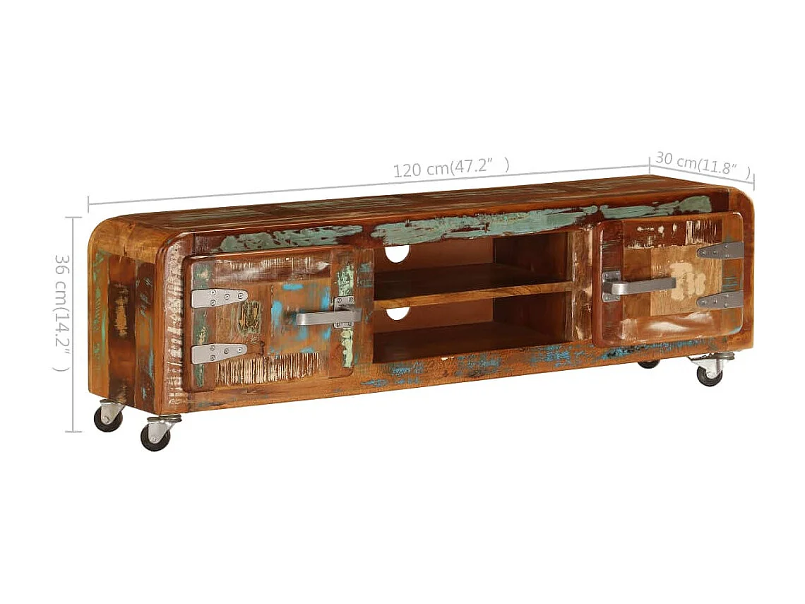 Meuble TV 120x30x36 cm Bois de récupération massif