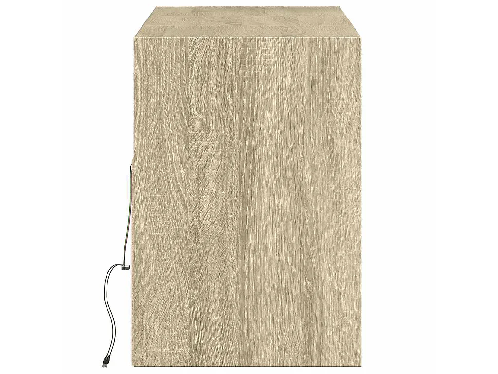 Meuble TV mural avec lumières LED chêne sonoma 130x31x45 cm