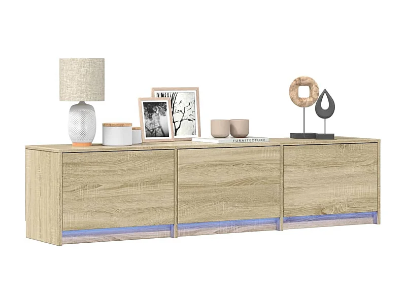 TV-Schrank mit LED-Beleuchtung Sonoma-Eiche 165x34x40 cm