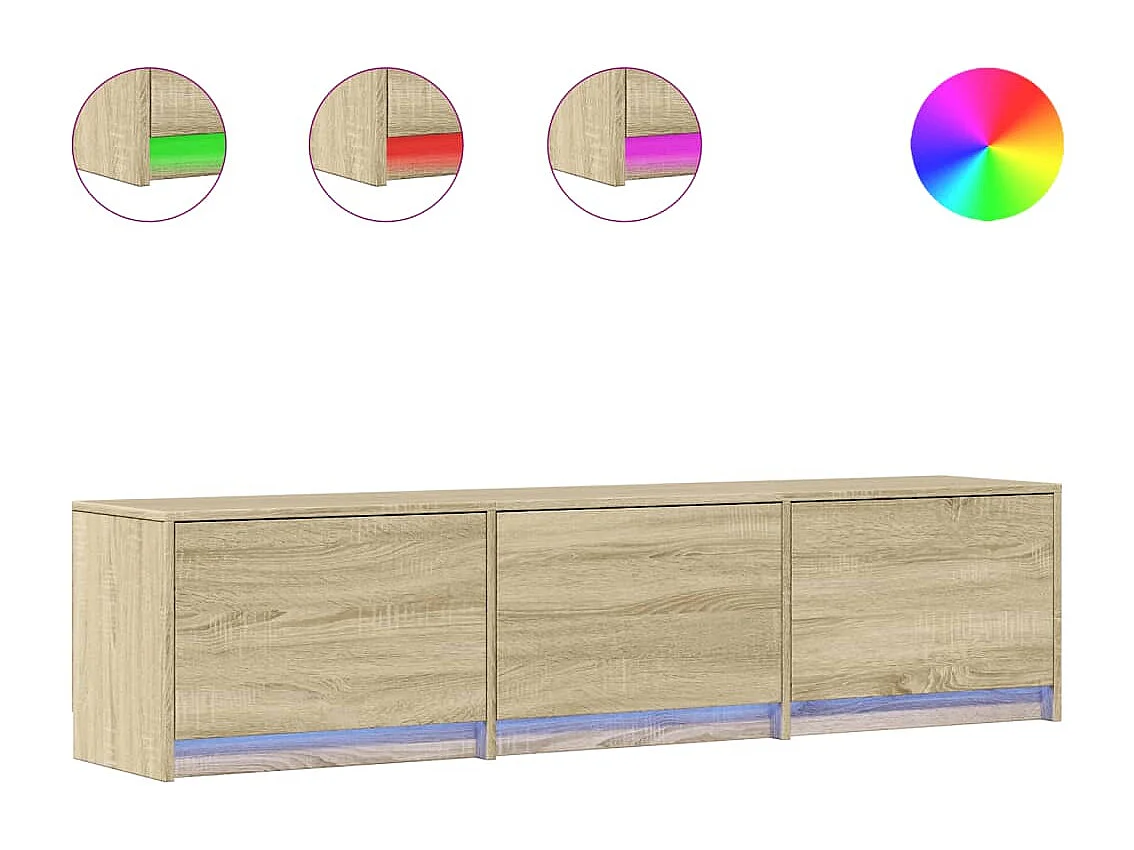 Mueble de TV LED madera de ingeniería roble Sonoma 165x34x40 cm