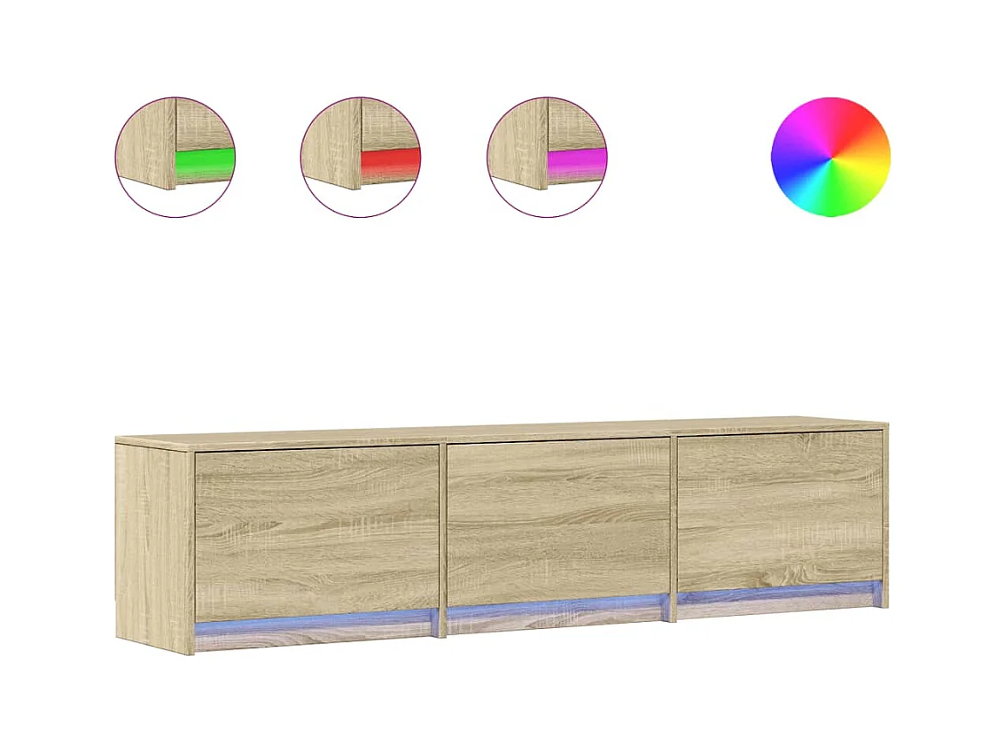 TV-Schrank mit LED-Beleuchtung Sonoma-Eiche 165x34x40 cm