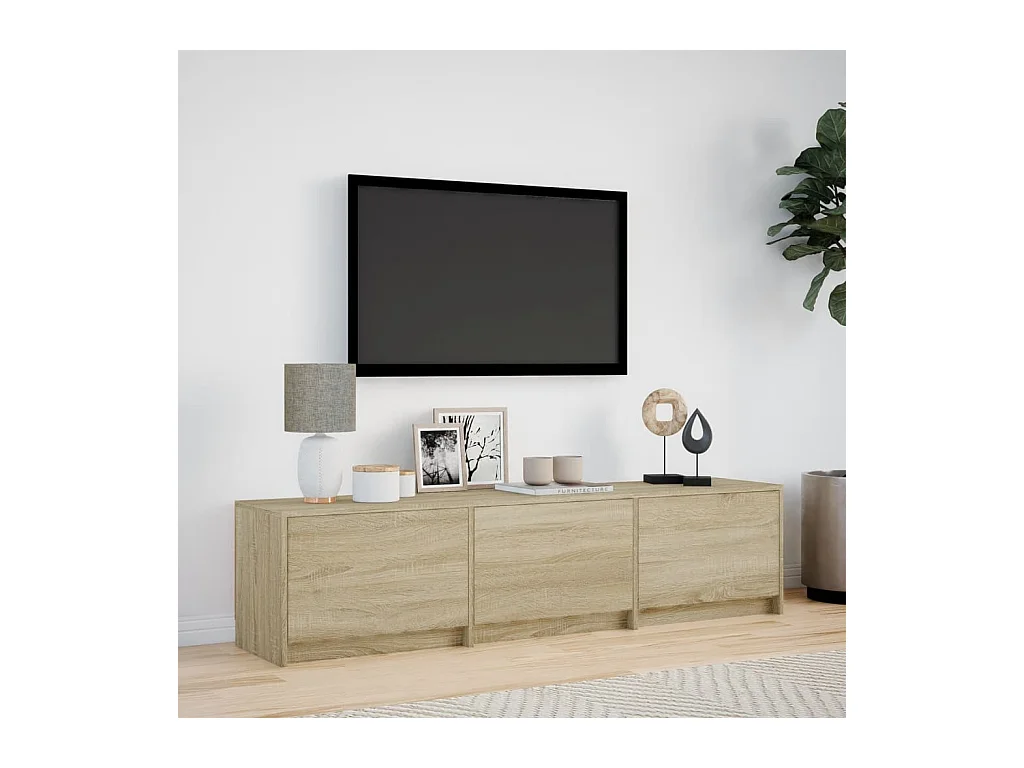 TV-Schrank mit LED-Beleuchtung Sonoma-Eiche 165x34x40 cm