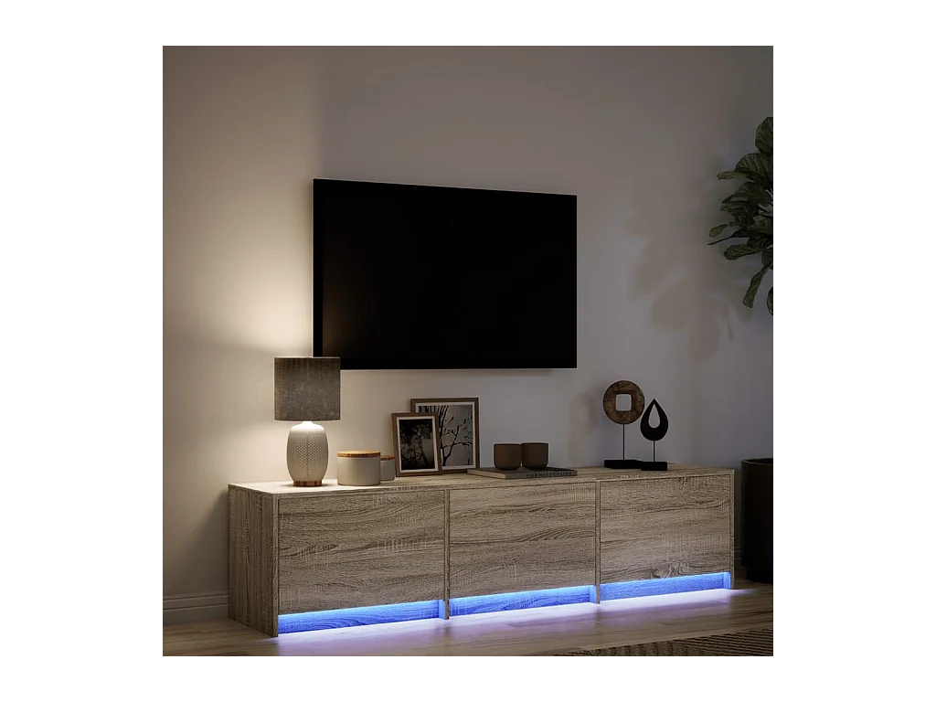 TV-Schrank mit LED-Beleuchtung Sonoma-Eiche 165x34x40 cm
