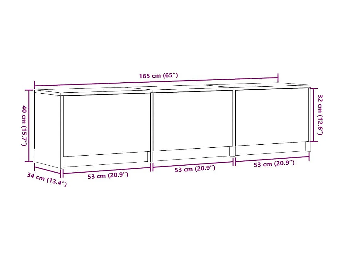 Meuble TV avec LED chêne sonoma 165x34x40 cm bois d'ingénierie