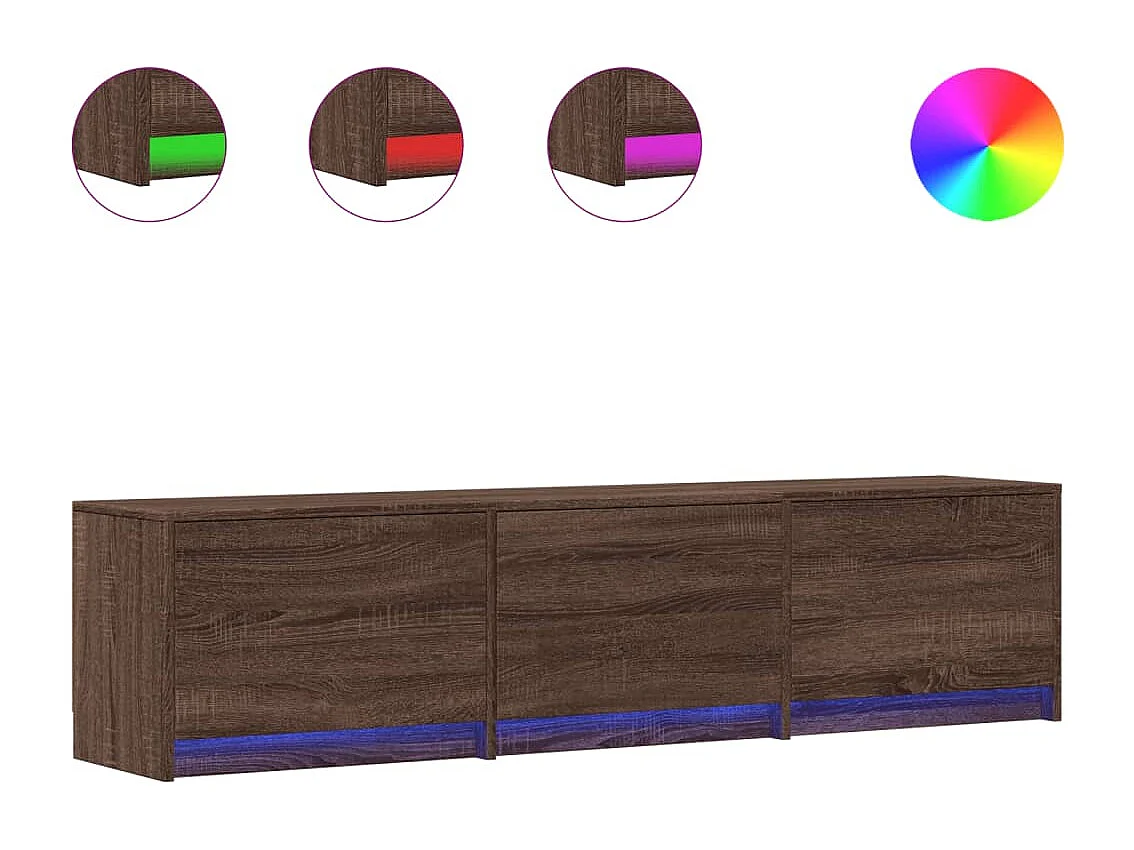 TV-Schrank mit LED-Beleuchtung Braun Eichen-Optik 165x34x40 cm