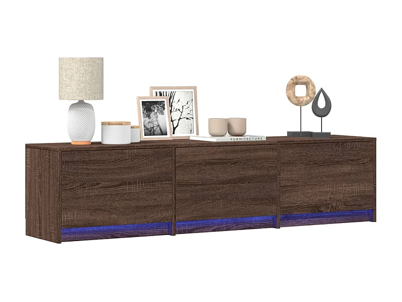 TV-Schrank mit LED-Beleuchtung Braun Eichen-Optik 165x34x40 cm