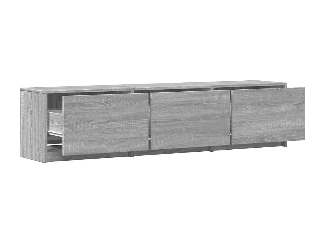 Tv-meubel met LED 165x34x40 cm bewerkt hout grijs sonoma eiken