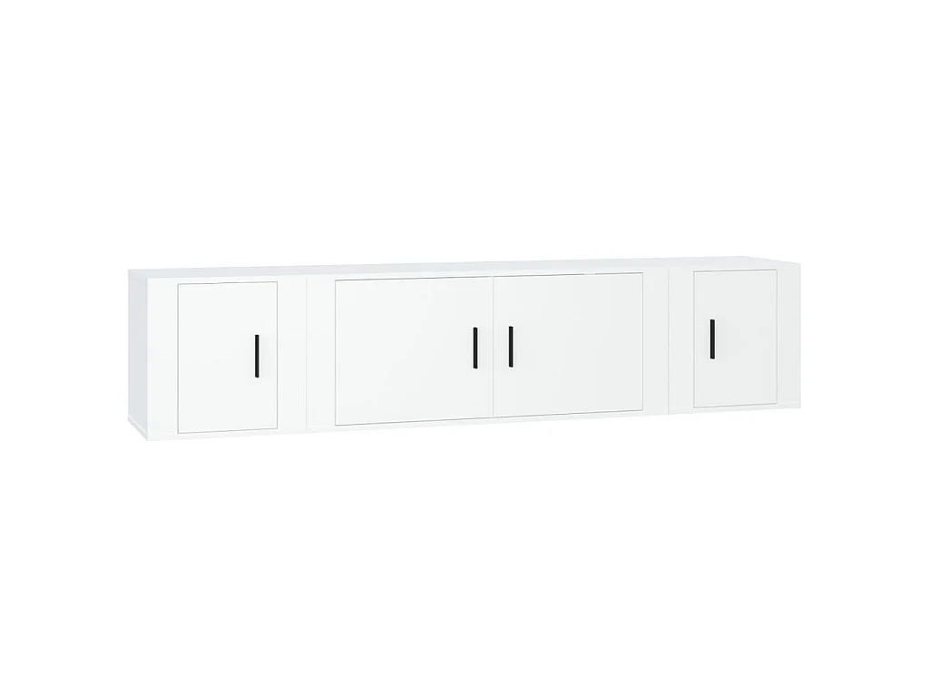 Ensemble de meubles TV 3 pcs Blanc Bois d'ingénierie