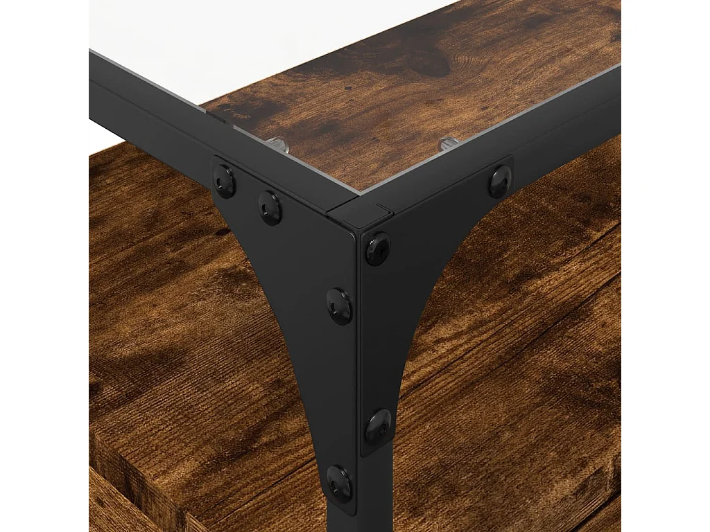 TV-Schrank mit Glasplatte Räuchereiche 60x35x51cm Holzwerkstoff