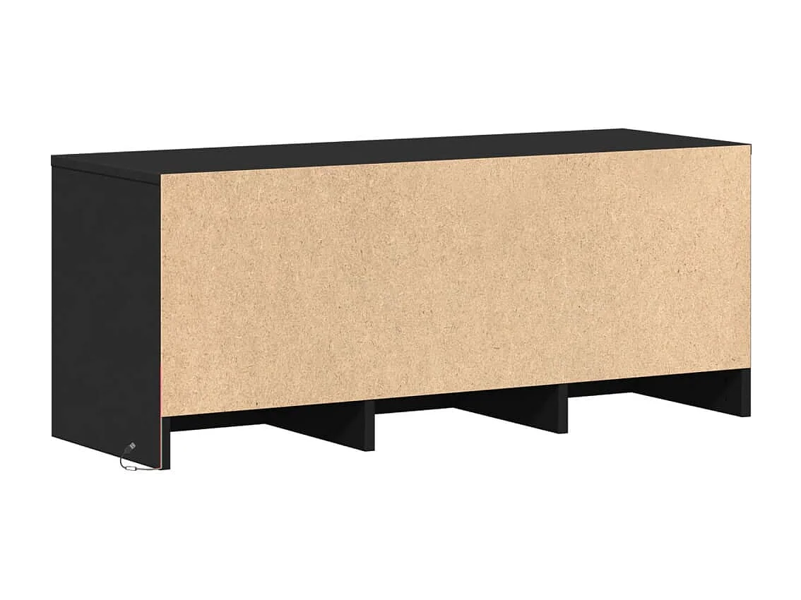 Mueble de TV con LED madera de ingeniería negro 97x34x40 cm