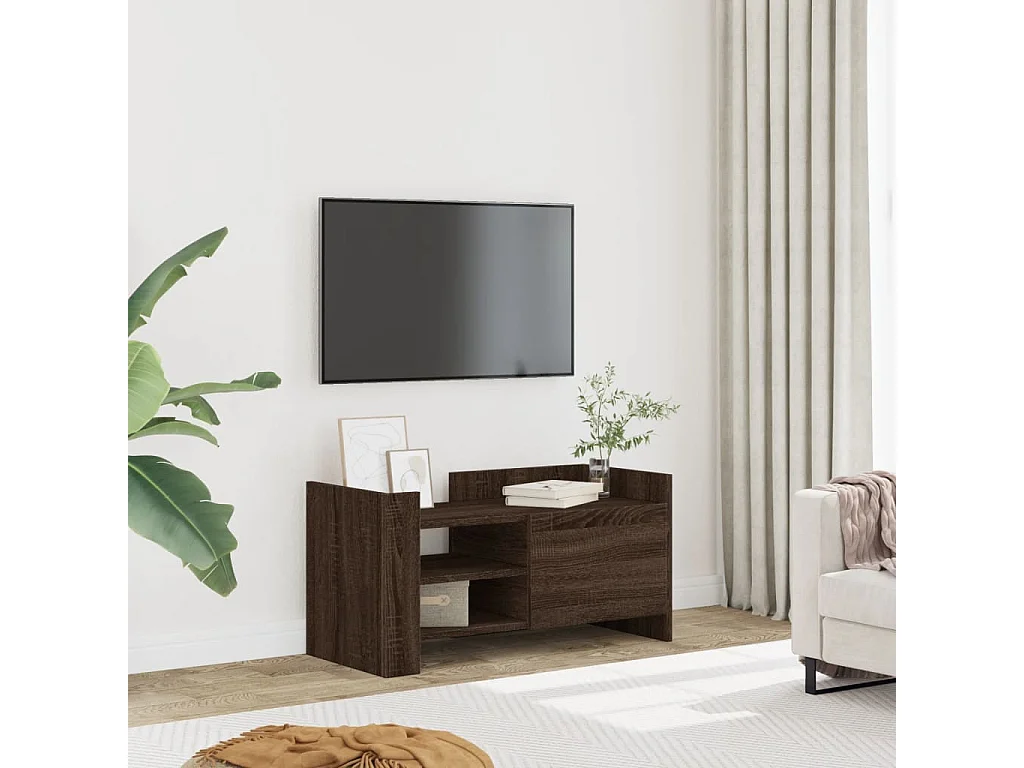 TV-Schrank Braun Eichen-Optik 80x35x40 cm Holzwerkstoff