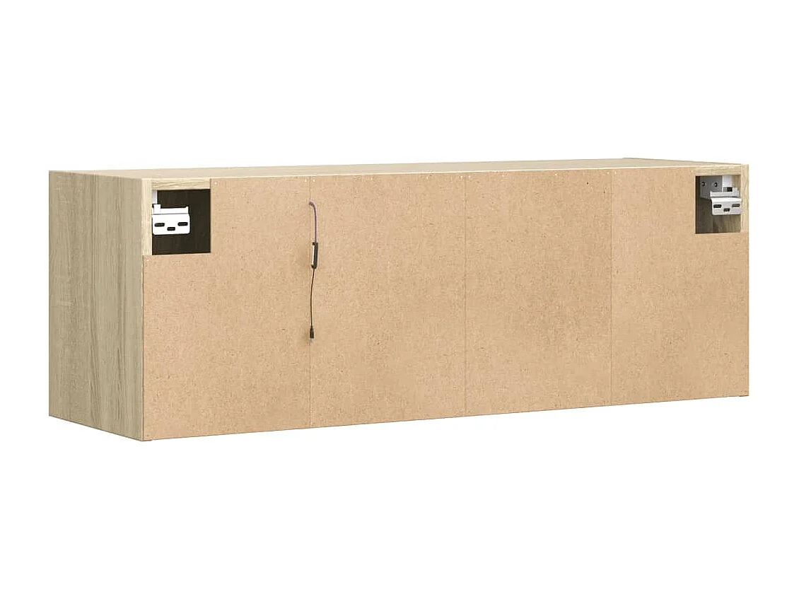 Mobile TV a Parete con Luci LED Rovere Sonoma 100x31x35 cm