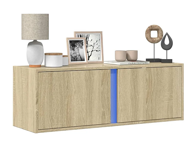 Tv-wandmeubel met LED-verlichting 100x31x35 cm sonoma eiken