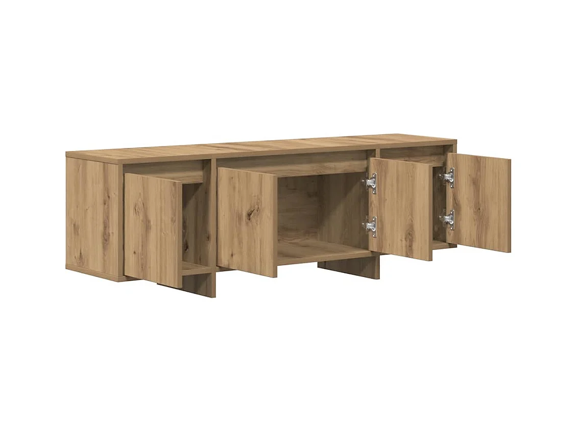 Meuble TV chêne artisanal 120x30x40,5 cm bois d'ingénierie