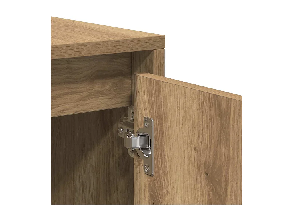 Meuble TV chêne artisanal 120x30x40,5 cm bois d'ingénierie