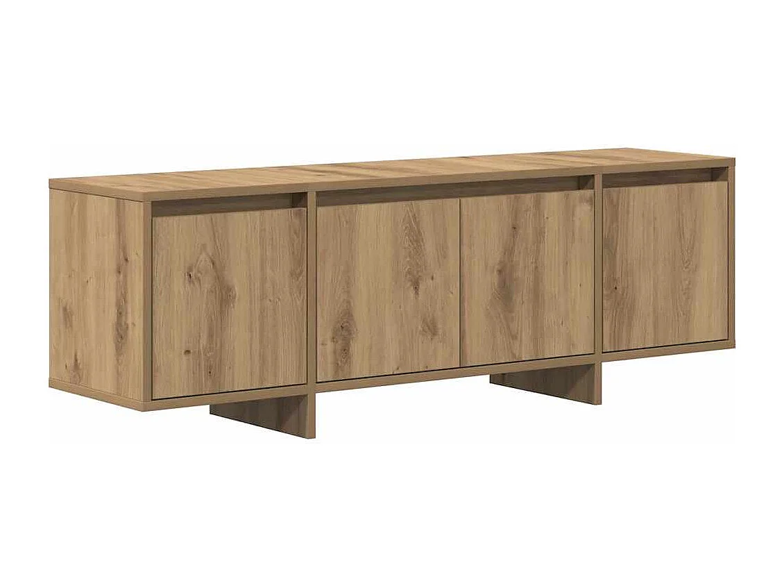 Meuble TV chêne artisanal 120x30x40,5 cm bois d'ingénierie
