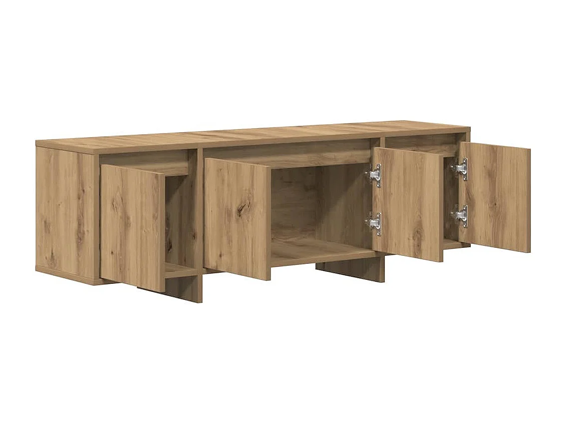 Meuble TV chêne artisanal 120x30x40,5 cm bois d'ingénierie