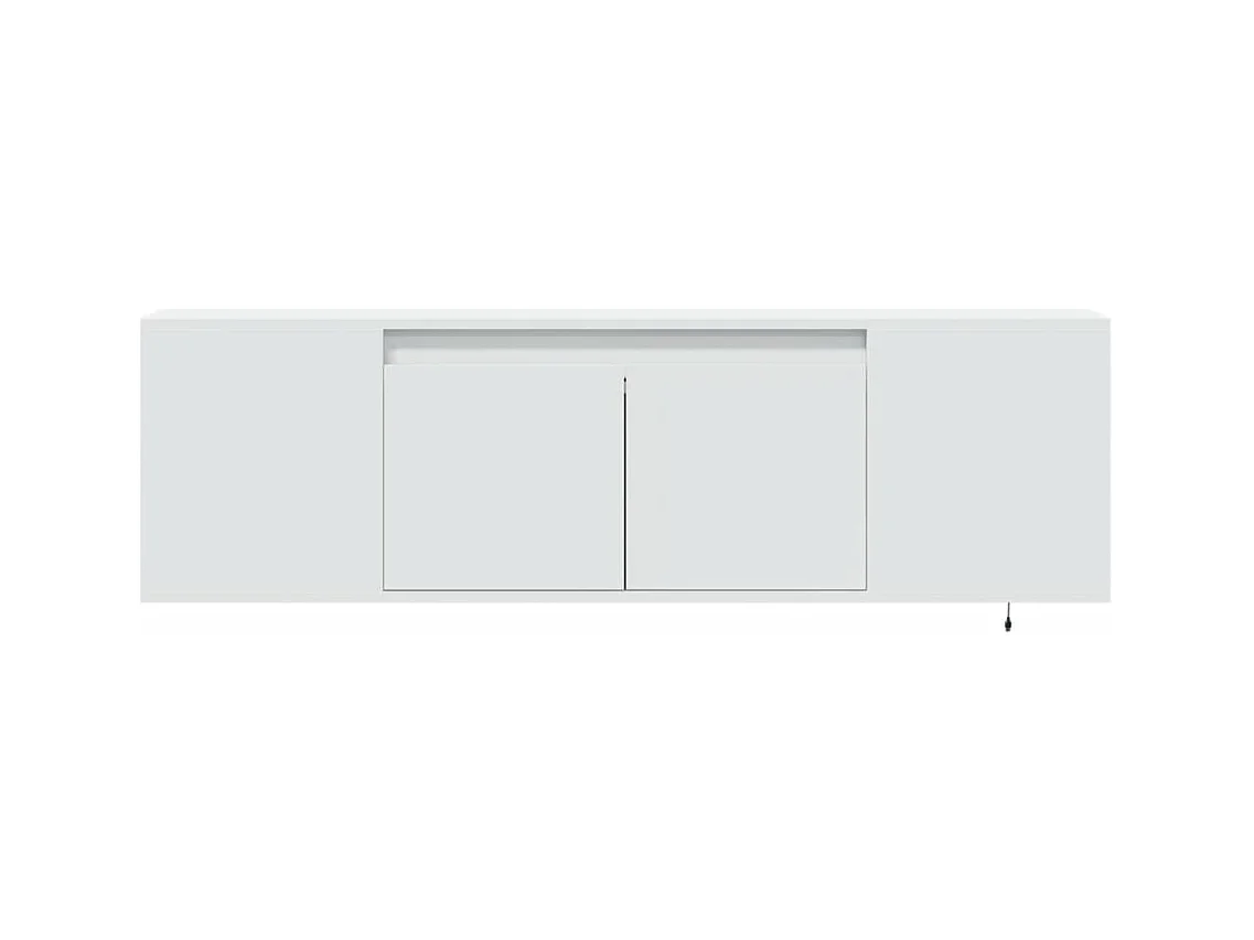 Meuble TV mural avec lumières LED blanc 135x31x39,5 cm