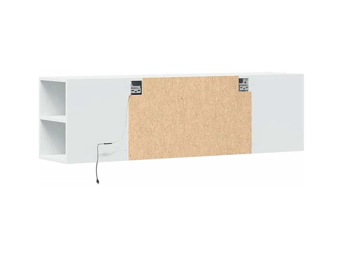 Meuble TV mural avec lumières LED blanc 135x31x39,5 cm