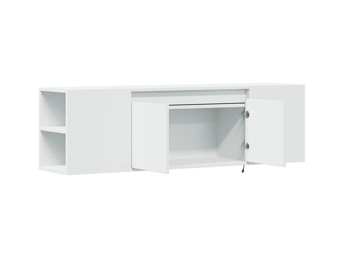 Meuble TV mural avec lumières LED blanc 135x31x39,5 cm