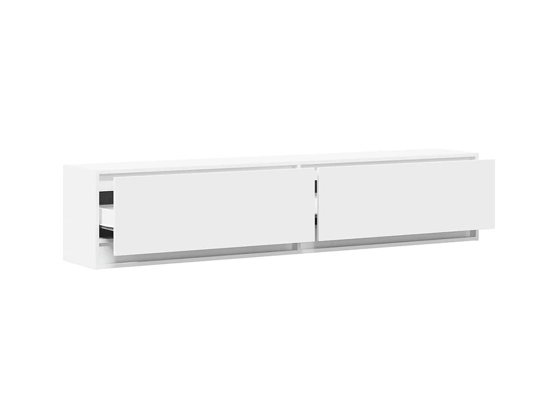 Meuble TV mural avec LED blanc 180x31x38 cm