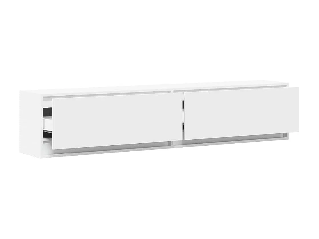 Tv-wandmeubel met LED-verlichting 180x31x38 cm wit