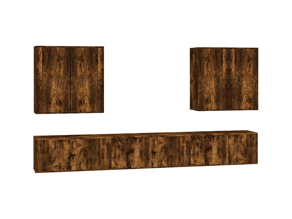 Ensemble de meubles TV 8 pcs Chêne fumé Bois d'ingénierie